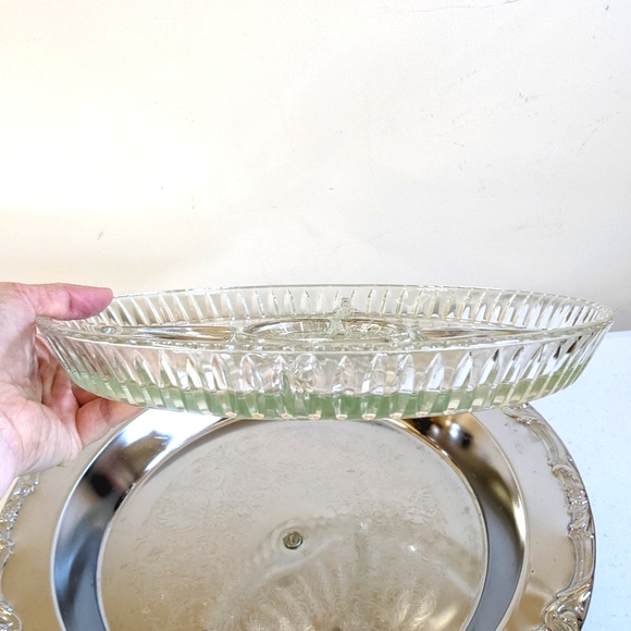 Vintage Silver Plated and Glass Lazy Susan - Picture 4 of 12